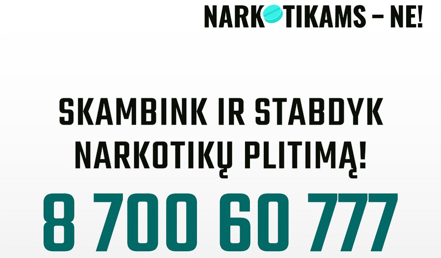 Pradėjo veikti nemokama policijos pasitikėjimo linija „Narkotikams – NE“ - Lietuva ir Baltijos šalys