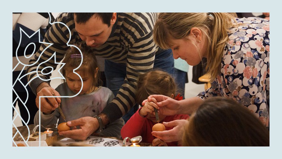 Пасхальные мастер-классы: роспись яиц и плетение верб - В Висагинасе