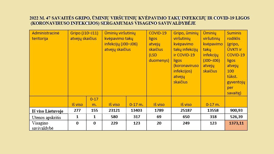 Гриппа в Висагинасе пока нет. Статистика ОРВИ и COVID-19 - В Висагинасе