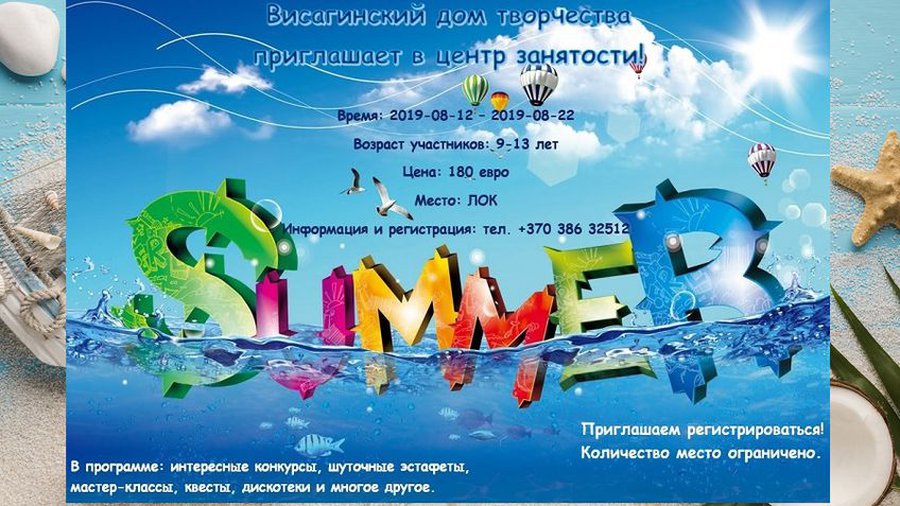 Запись детей в лагерь отдыха в ЛОКе производится до 7 августа - В Висагинасе