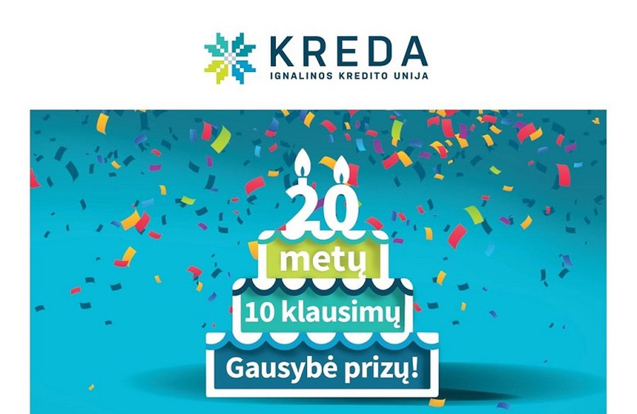 Ignalinos kredito unijos jubiliejaus proga – žaidimas ir gausybė dovanų klientams - Reklama