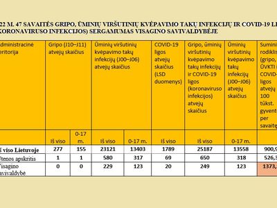 Гриппа в Висагинасе пока нет. Статистика ОРВИ и COVID-19 - В Висагинасе