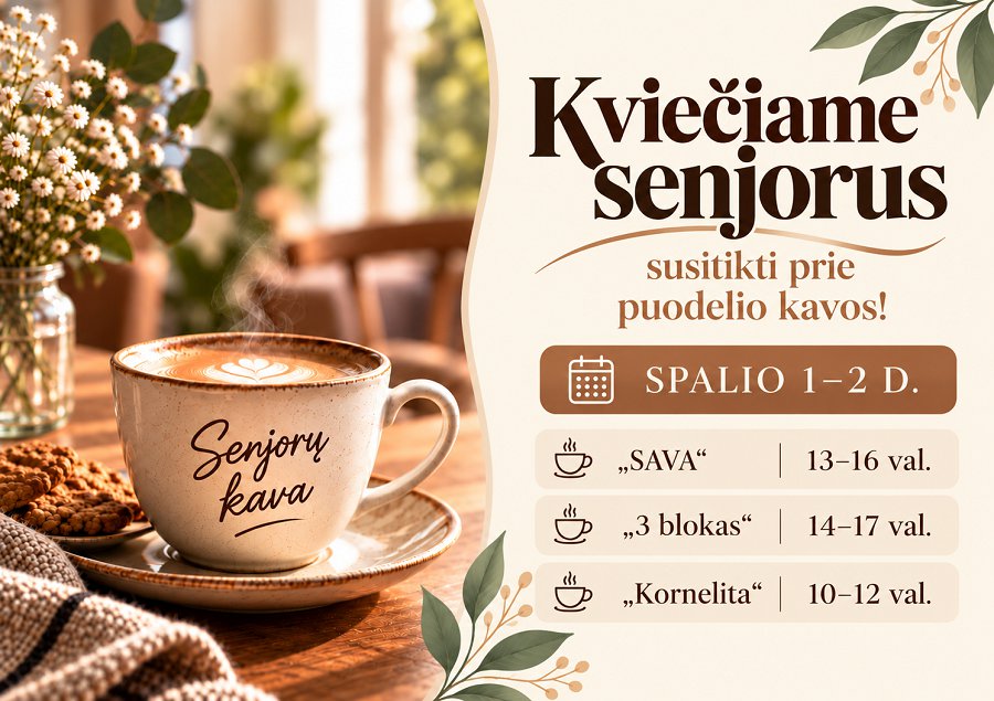 Kviečiame senjorus susitikti prie puodelio kavos! - Visagine