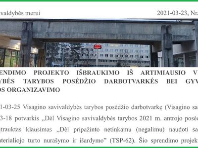 Письмо десятерых. Группа членов Совета требует отложить вопрос о сносе виадуков - В Висагинасе