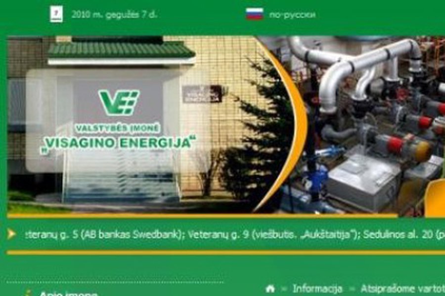 Informuoja VĮ „Visagino energija“ - Visagine