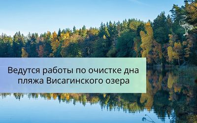 Работы по очистке дна на пляже Висагинского озера - В Висагинасе