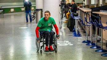 Марафон на инвалидной коляске. Член висагинского клуба «Visaggalis» Марюс Монтикас установил рекорд Литвы (видео)