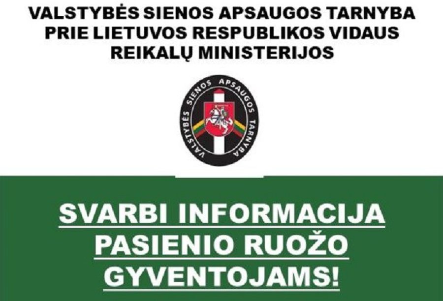 Svarbi informacija pasienio ruožo gyventojams - Įvykiai ir kriminalas
