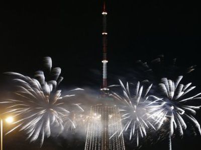 В Вильнюсе зажгли огни на самой высокой елке в Европе                                  - Хобби, отдых и развлечения