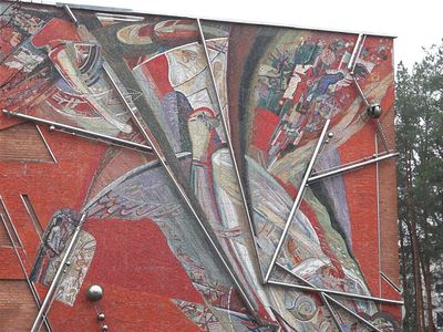 Самоуправление пояснило, зачем проводится опрос жителей о мозаичном панно (видео) - В Висагинасе