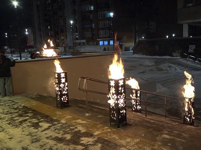 13 января в Висагинасе горели костры памяти (видео) - В Висагинасе