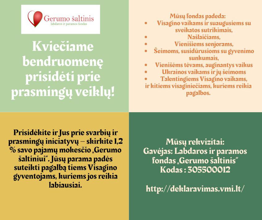 Kviečiame bendruomenę  prisidėti prie prasmingų veiklų !