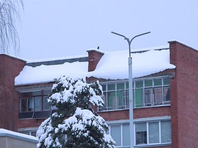 Висагинское самоуправление призывает владельцев и пользователей зданий не оставлять снежный покров на крышах - В Висагинасе