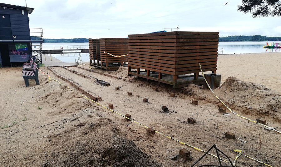 Меняются деревянные конструкции пирса. Основной ремонт начнется осенью - В Висагинасе