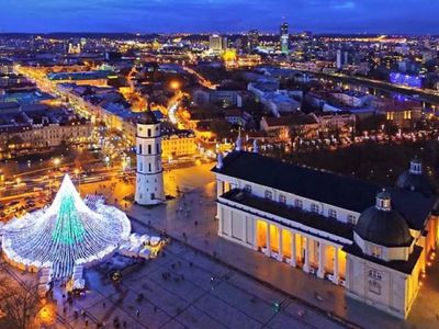 Вильнюс, в Новый год,  ждет впечатляющая 3D-инсталляция на колокольне Кафедрального собора - Литва и страны Балтии