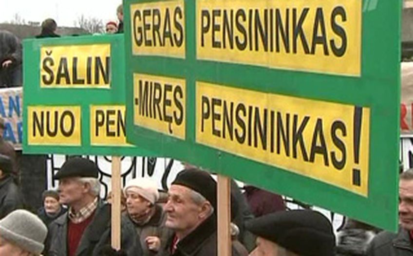 В Вильнюсе митингуют пенсионеры 