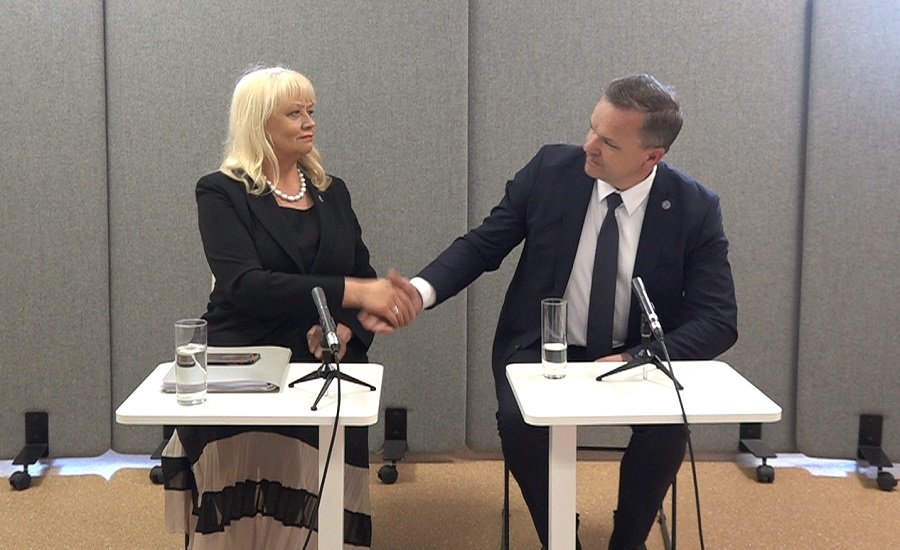 Дебаты кандидатов в мэры Висагинаса. Даля Штраупайте, Эрландас Галагуз (видео) - Выборы 2023