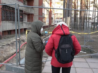 Жители дома по ул. Энергетику, 6 пытаются сохранить сосны (видео) - В Висагинасе