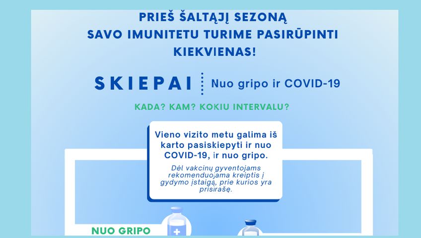 Подготовка к сезону простуд началась. Достаточно ли в Висагинасе вакцин от гриппа и COVID-19?