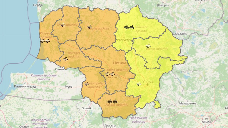 Синоптики предупреждают о штормовом ветре - Литва и страны Балтии