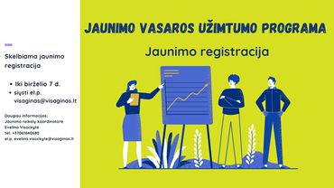 В Висагинасе объявляется регистрация в Программу летней занятости молодежи