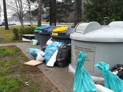 Кое-кто бросает строительный мусор возле контейнеров. Не пришлось бы за это платить всем - В Висагинасе
