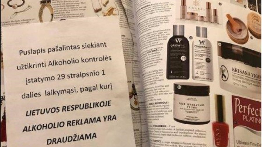 Департамент контроля алкоголя, табака и наркотиков  не давал распоряжения изымать рекламу - Литва и страны Балтии