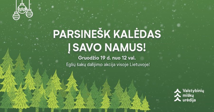 Лесное управление Литвы приглашает на акцию "Принеси Рождество в свой дом" 19 декабря - В Висагинасе