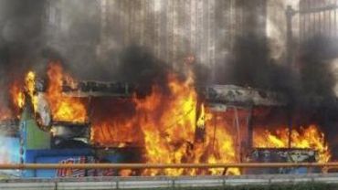 По дороге в Висагинас сгорел маршрутный автобус
                                                                                                     