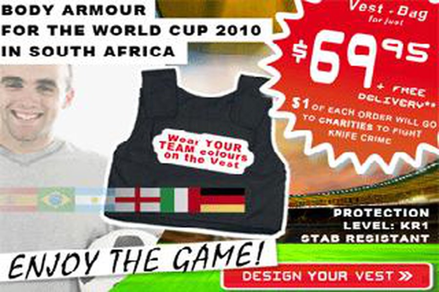 Гостям ЧМ-2010 по футболу предлагают приобретать разноцветные бронежелеты - Культурные и спортивные мероприятия