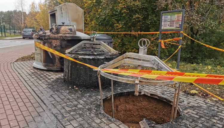 Поджог контейнеров в Висагинасе. Будут ли устанавливать камеры видеонаблюдения?