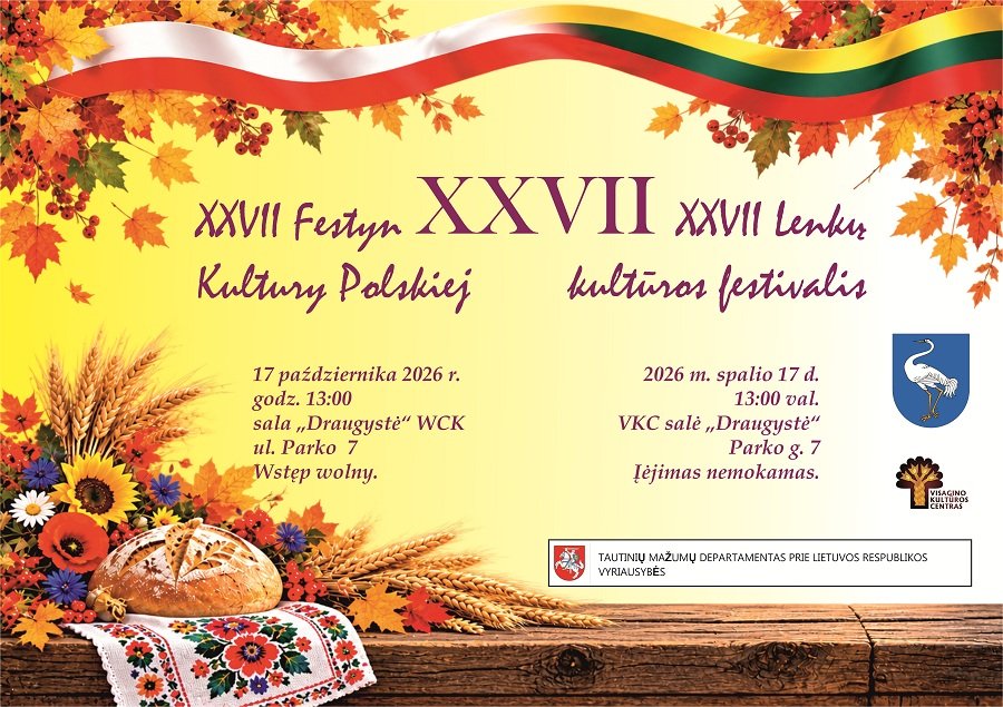 Kviečiame į XXVII Lenkų kultūros festivalį Visagine! - Kultūros ir sporto renginiai