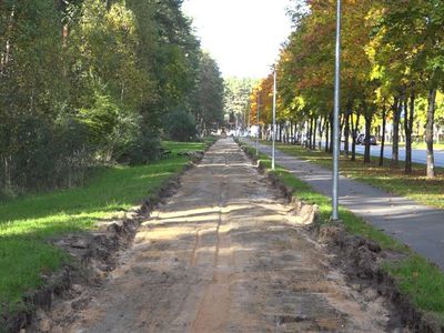 Начался ремонт тротуара на улице Яунистес (видео) - В Висагинасе