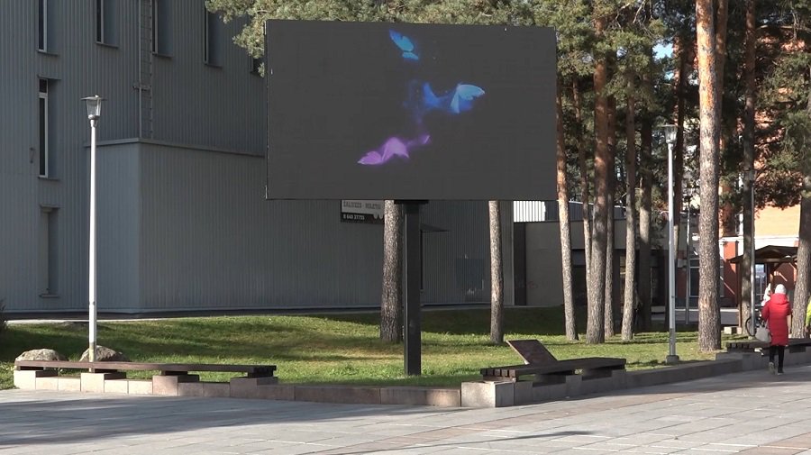 LED-экран в работу не принят. Подрядчику объявлено "последнее китайское предупреждение" (видео) - В Висагинасе