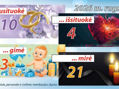 Статистика ЗАГСа за сентябрь - В Висагинасе