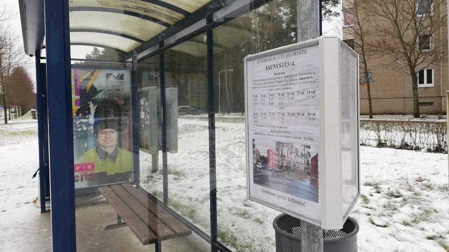 Новшества на городских остановках - В Висагинасе