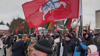 В акции протеста в Капчяместисе приняли участие около 1000 жителей из разных уголков Литвы