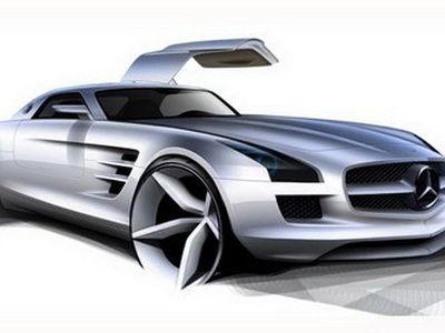 Первые официальные эскизы и фото спорткара Mercedes-Benz SLS AMG Gullwing - Хобби, отдых и развлечения
