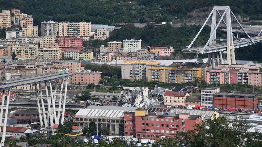 Пара с Украины выжила после падения с высоты 80 м при обрушении моста в Генуе