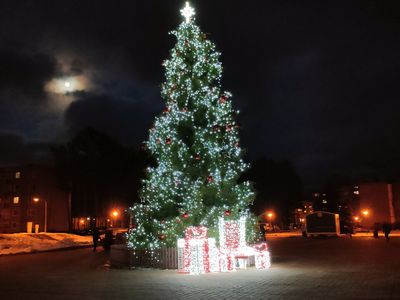 На площади Сантарвес украдена иллюминация главной городской елки - В Висагинасе