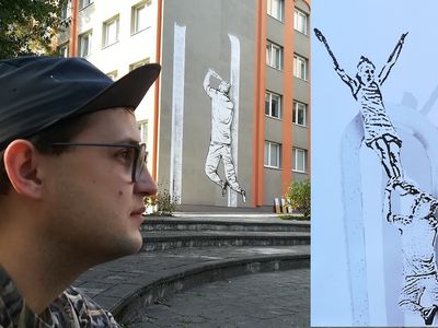 От эскиза до воплощения. Художник Владимир Ионов приступил к работе - В Висагинасе