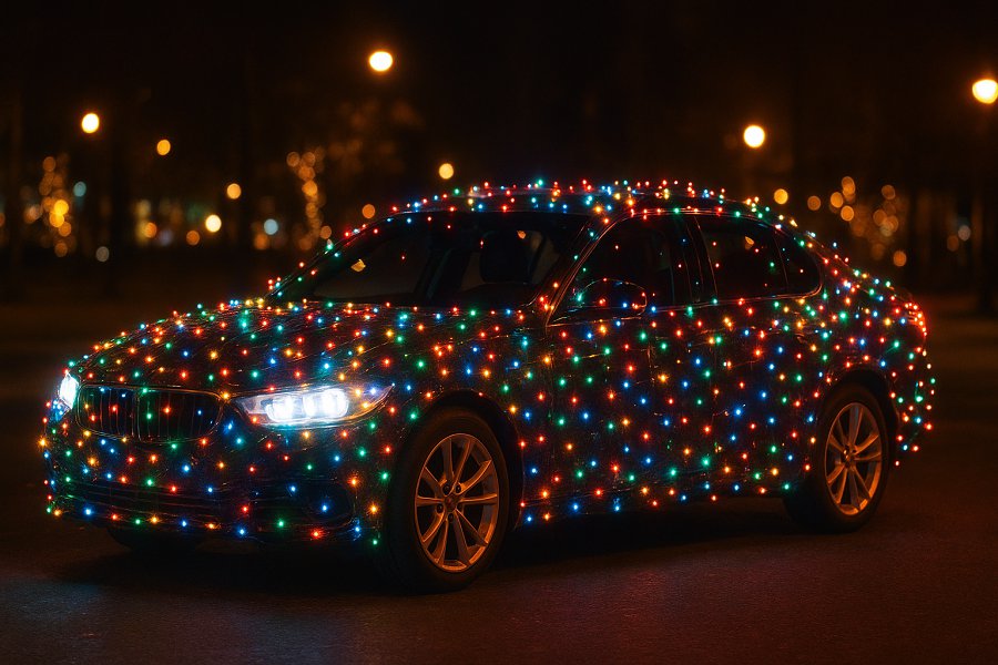 Полиция предупреждает: автомобили с гирляндами нарушают правила и могут быть оштрафованы - Происшествия и криминал
