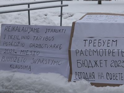 Кадр дня. "Пикет за бюджет" - В Висагинасе