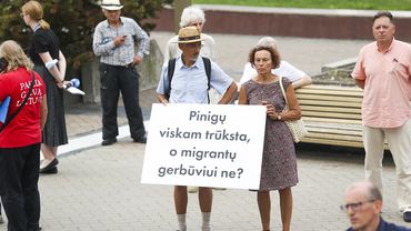 „Nacionalinis susivienijimas“ mitinguoja prie Seimo: neįsileiskime nė vieno nelegalaus migranto