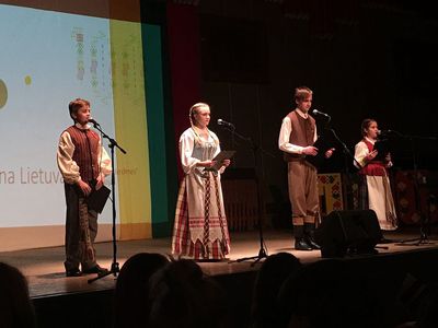 В зале «Банга» прошло праздничное мероприятие, посвященное 100-летию Восстановления Государственности - В Висагинасе