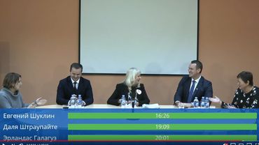 Запись прямой трансляции предвыборных дебатов кандидатов в мэры Висагинаса (обновлено)