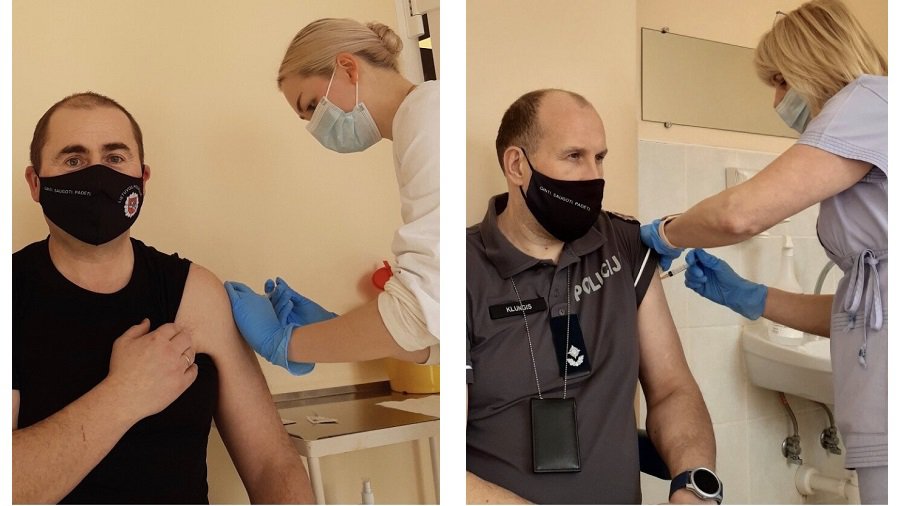 Сотрудники Висагинского комиссариата полиции привиты вакциной AstraZeneca - В Висагинасе