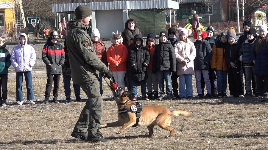 Подготовка к карьере – с пограничниками и четвероногими служащими (видео) - В Висагинасе