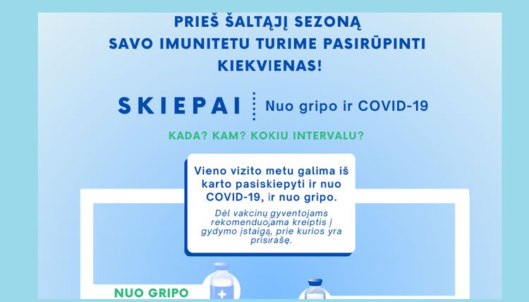 Подготовка к сезону простуд началась. Достаточно ли в Висагинасе вакцин от гриппа и COVID-19?