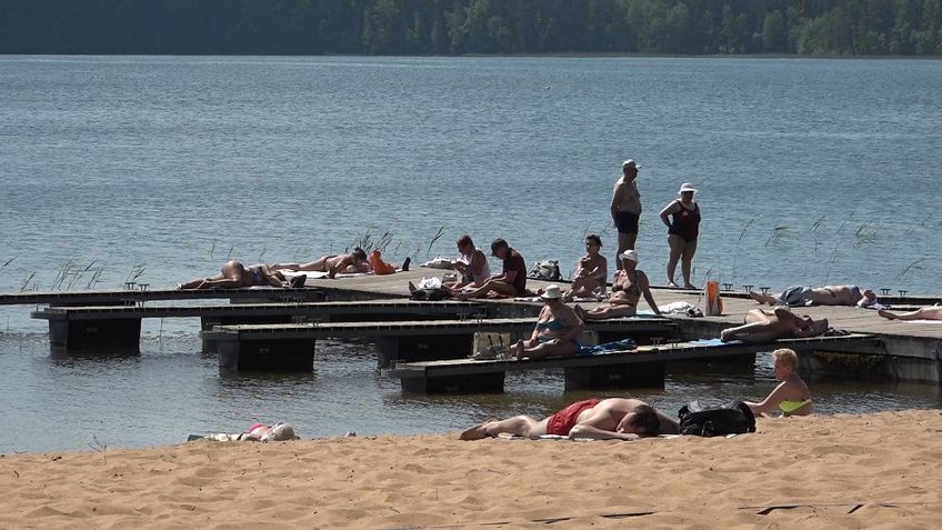 Вода в Висагинском озере – уже 20 градусов! (видео)